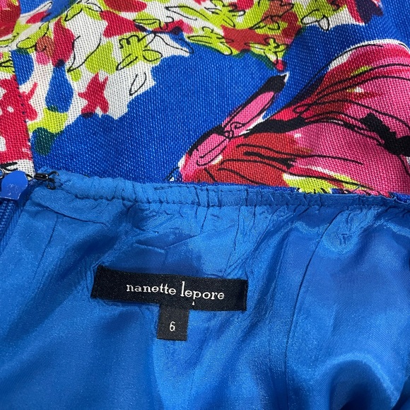 Nanette Lepore Ruffle Halter Butterfly Floral Tie Back Mini Dress 6 - Picture 5 of 5